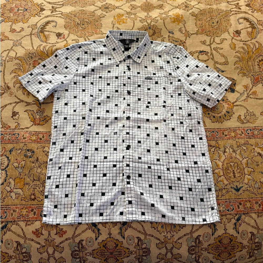 Boys Volcom Black and White Checkered Shirt